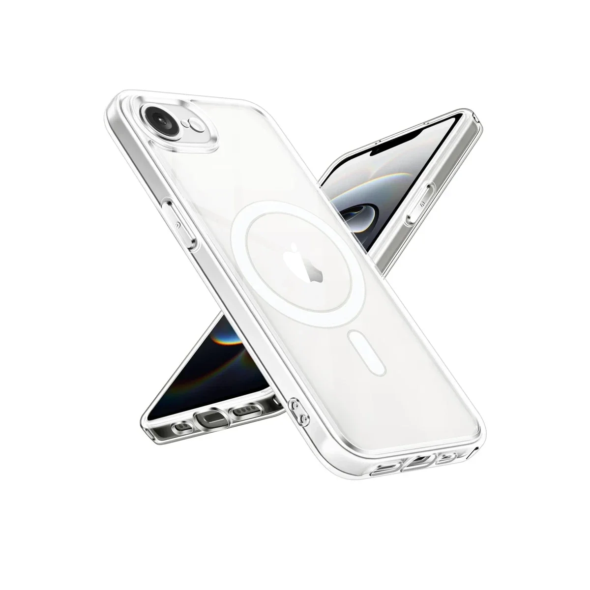 Apple iPhone 16E Kılıf Magneticsafe Şeffaf Silikon - Şeffaf
