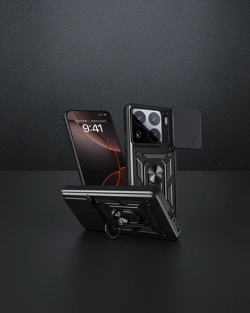 Xiaomi Mi 15 Pro Kılıf Pars Lens Yüzüklü Silikon - Siyah
