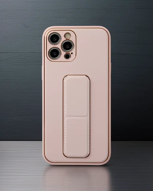 Apple İphone 12 Pro Kılıf Coco Deri Standlı Kapak - Pembe