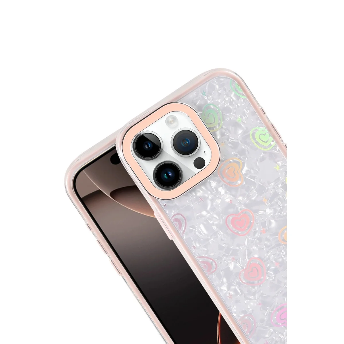 Apple İphone 16 Pro Max Lumi Desenli Kapak - Pembe görsel 3