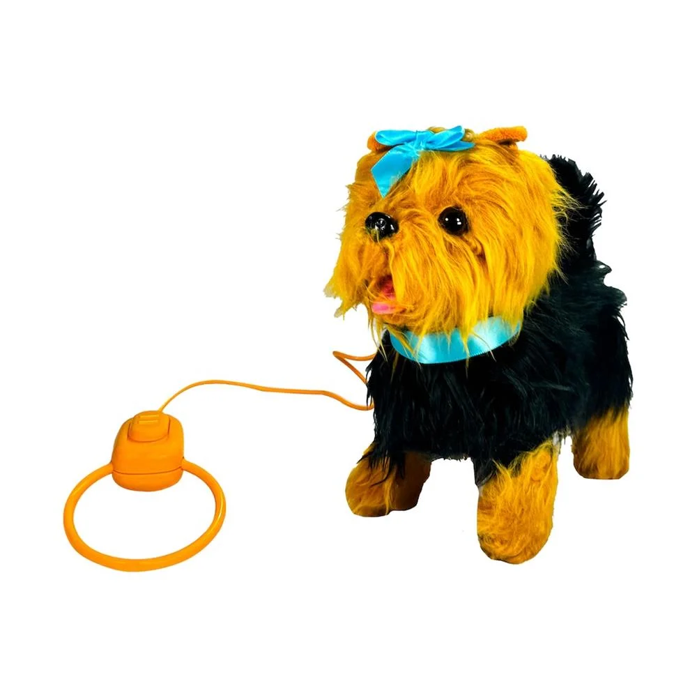 PFT-B267 Peluş Tasmalı Yürüyen Köpek Mavi