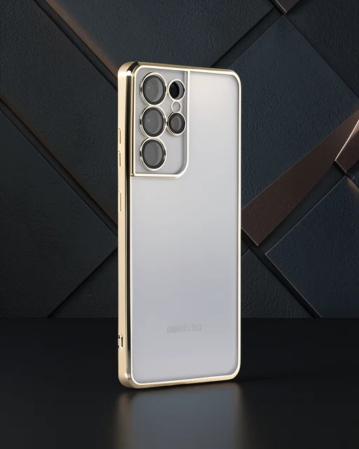 Samsung Galaxy S21 Ultra Kılıf Razer Lensli Silikon - Gold