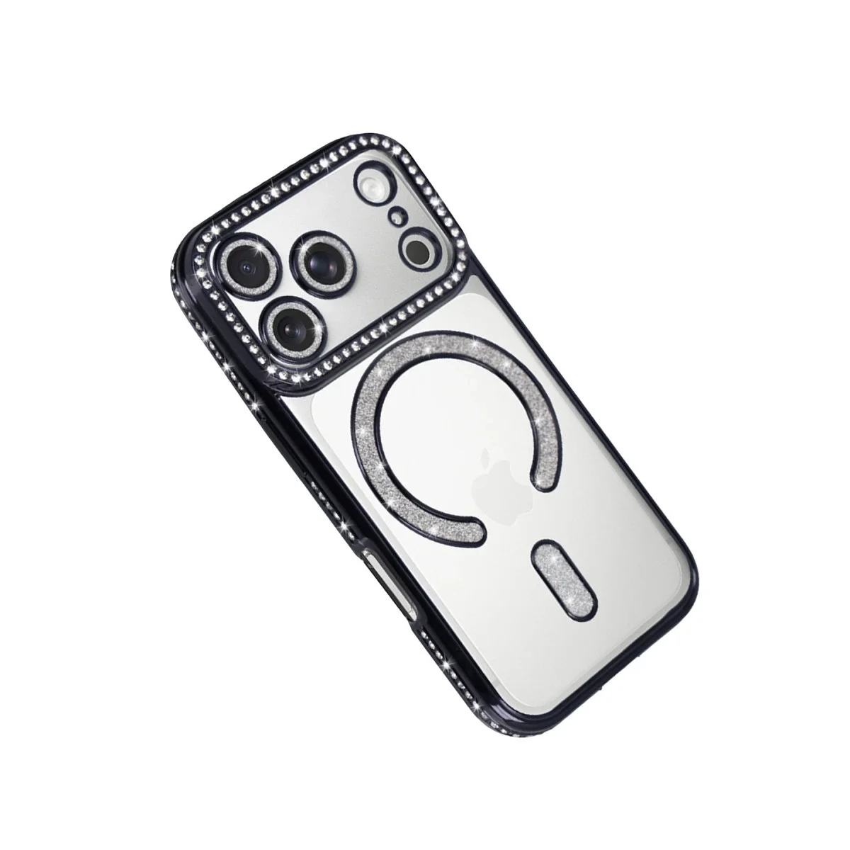Apple İphone 17 Pro Joke Simli Magneticsafe Kılıf - Siyah görsel 3