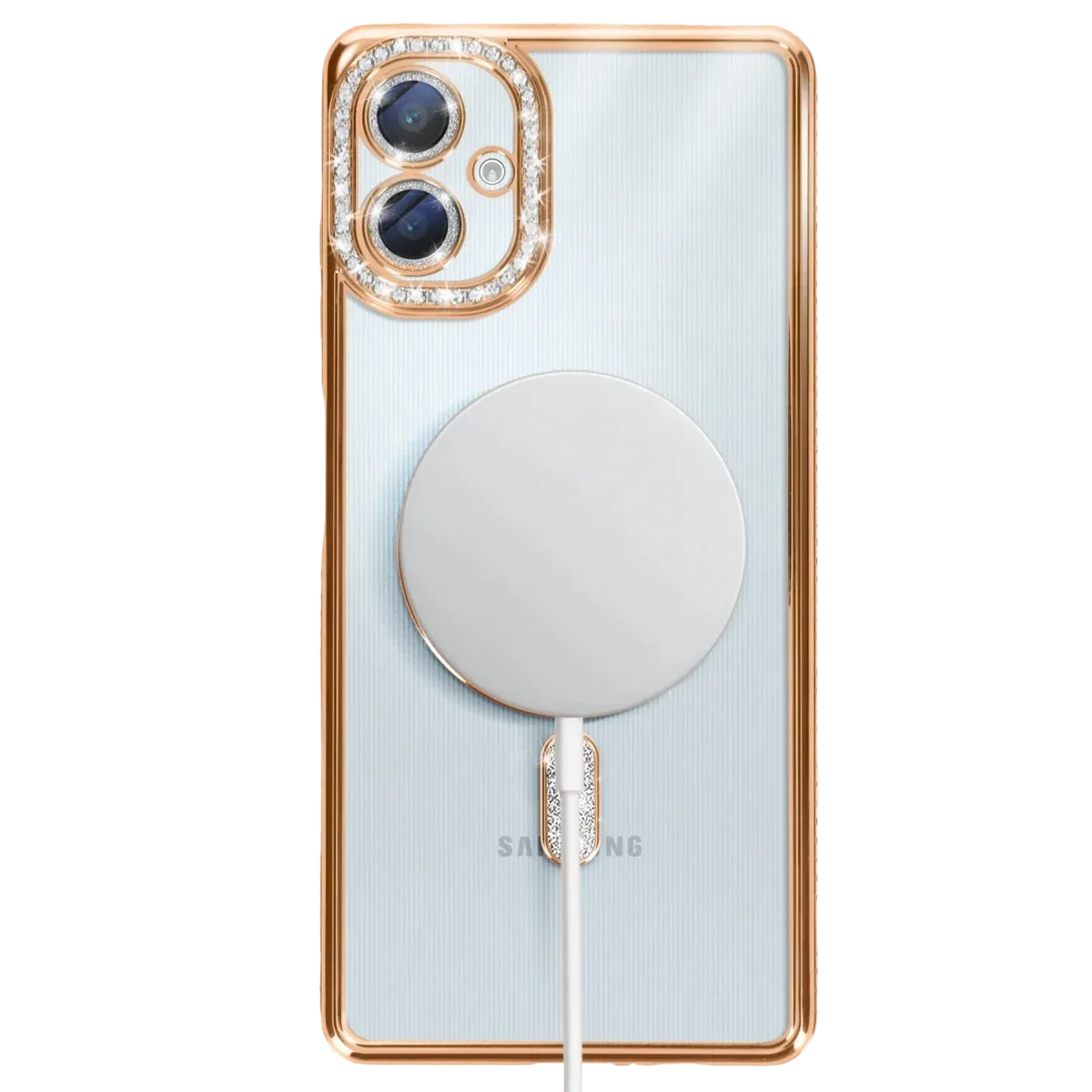 Samsung Galaxy A06 Joke Simli Magneticsafe Kılıf - Gold görsel 5