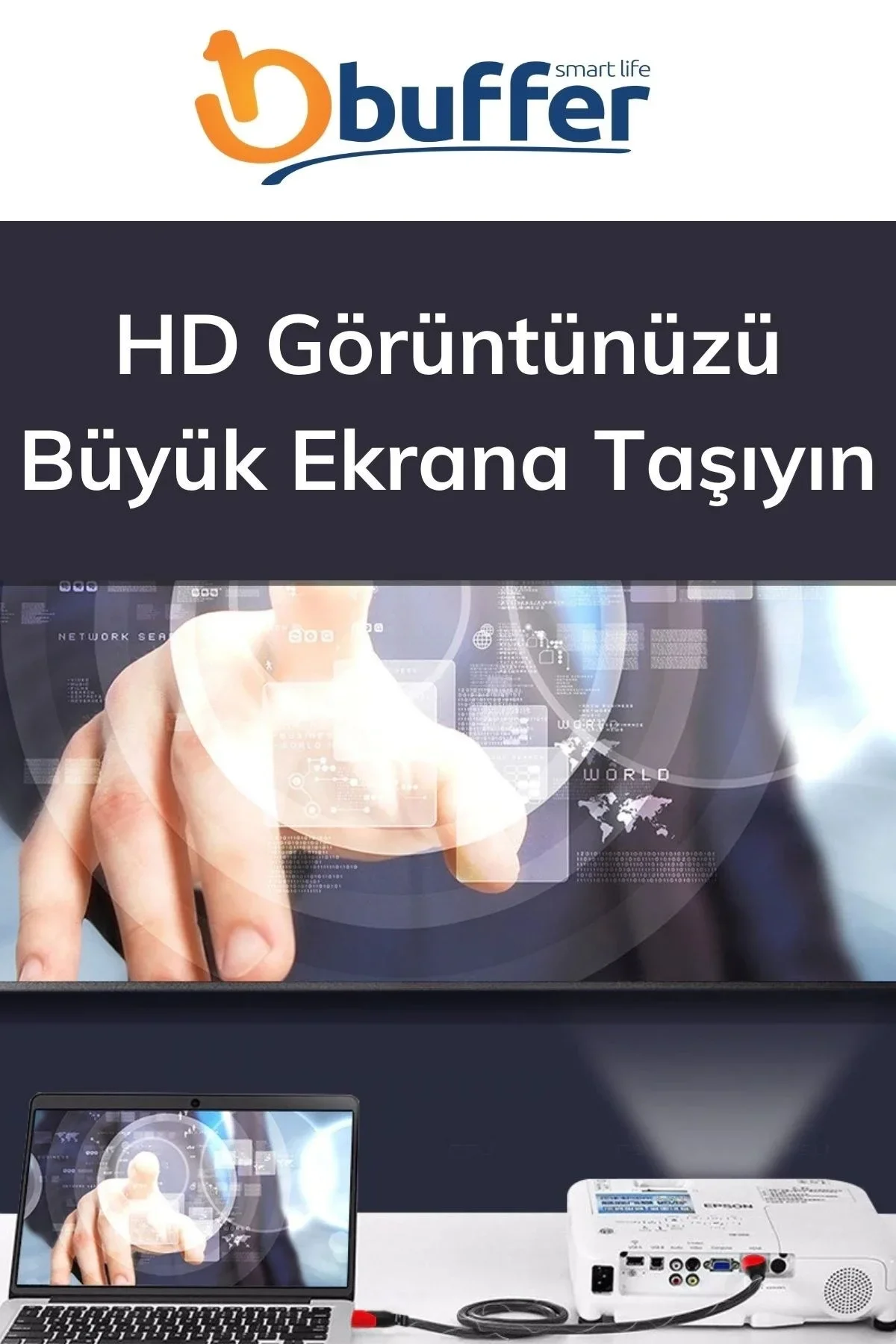 HD Kablosu HDTV Bilgisayar Uydu Görüntü Ses Full HD Sargılı Görüntü Aktarma Kablosu görsel 6