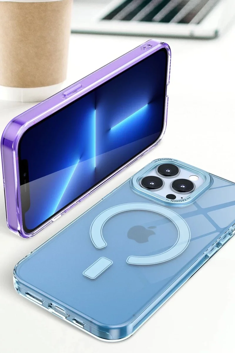 Apple iPhone 14 Pro Kılıf Troy Magsafe Kapak - Mor görsel 3