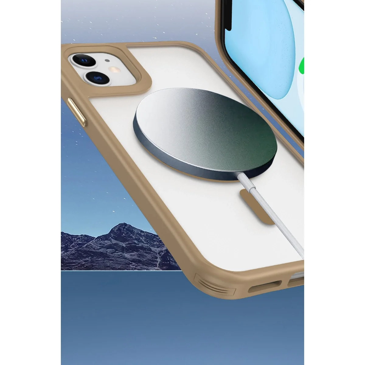 Apple İphone 11 Kılıf Enka Magsafe Silikon Kılıf - Desert görsel 3