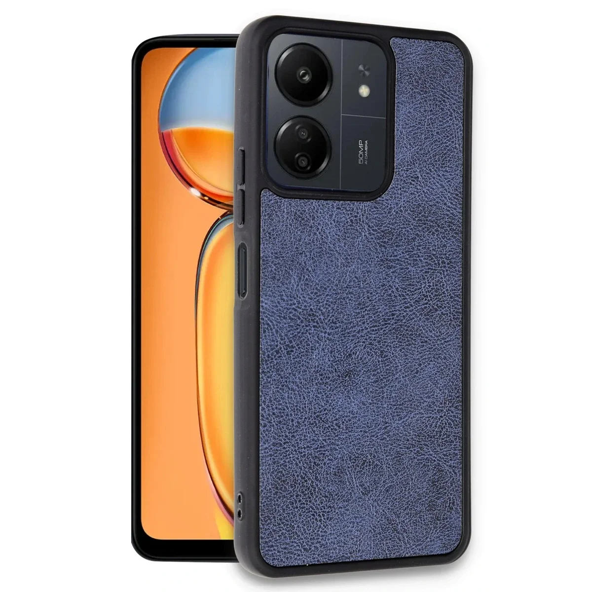 Xiaomi Redmi 13C Kılıf Aras Deri Kapak - Lacivert görsel 2