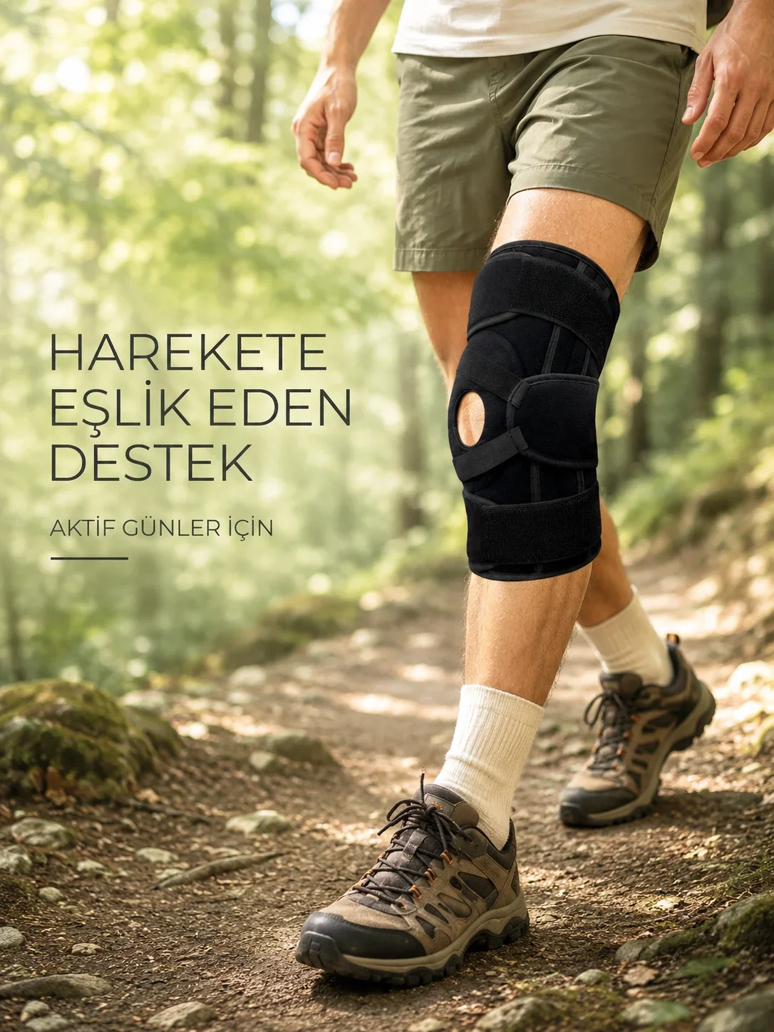 Ligamentli Patella Dizlik Silikon Pedli Yan Destekli Ayarlanabilir Sporcu Dizliği