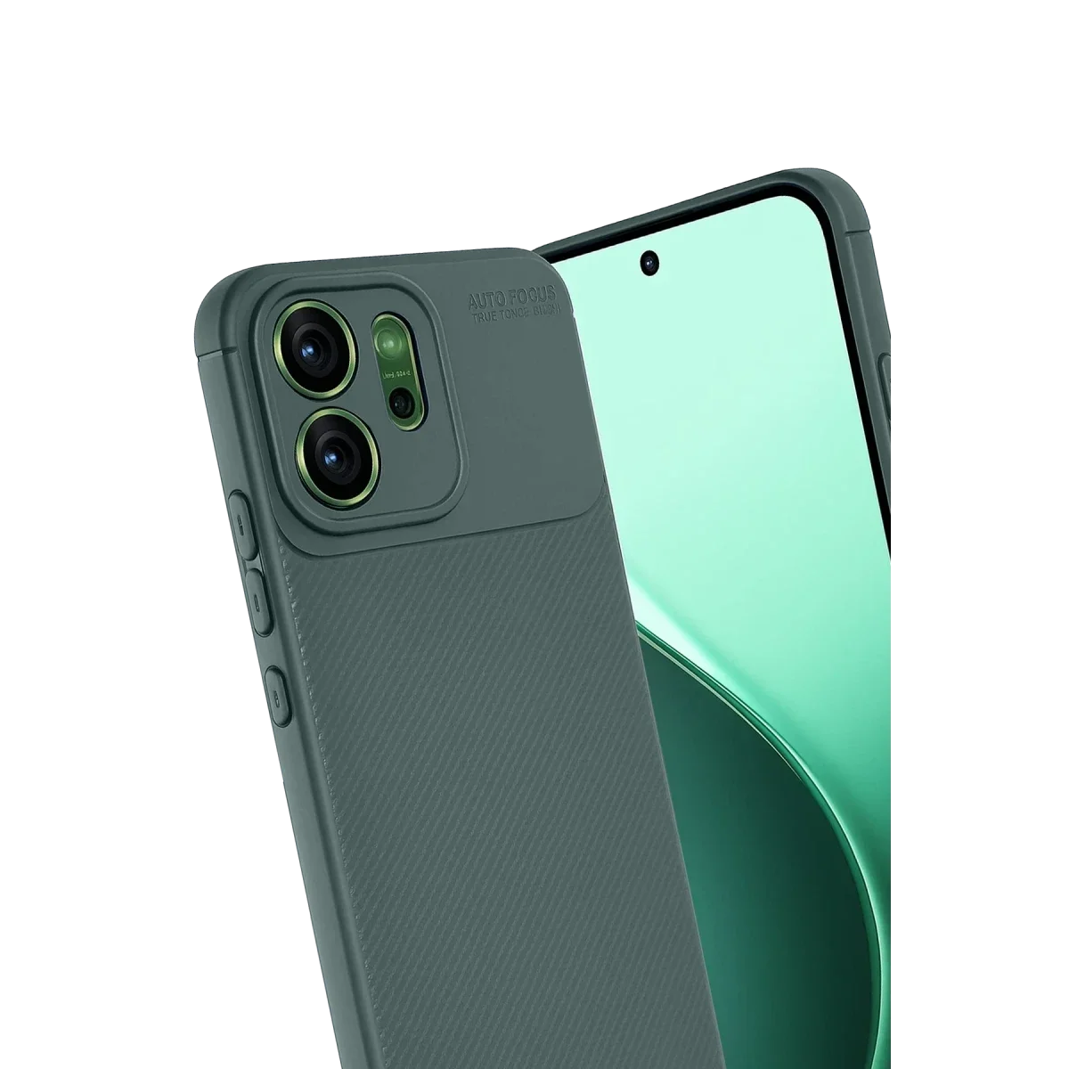 Oppo Reno 14F Auto Focus Karbon Kapak - Koyu Yeşil görsel 3
