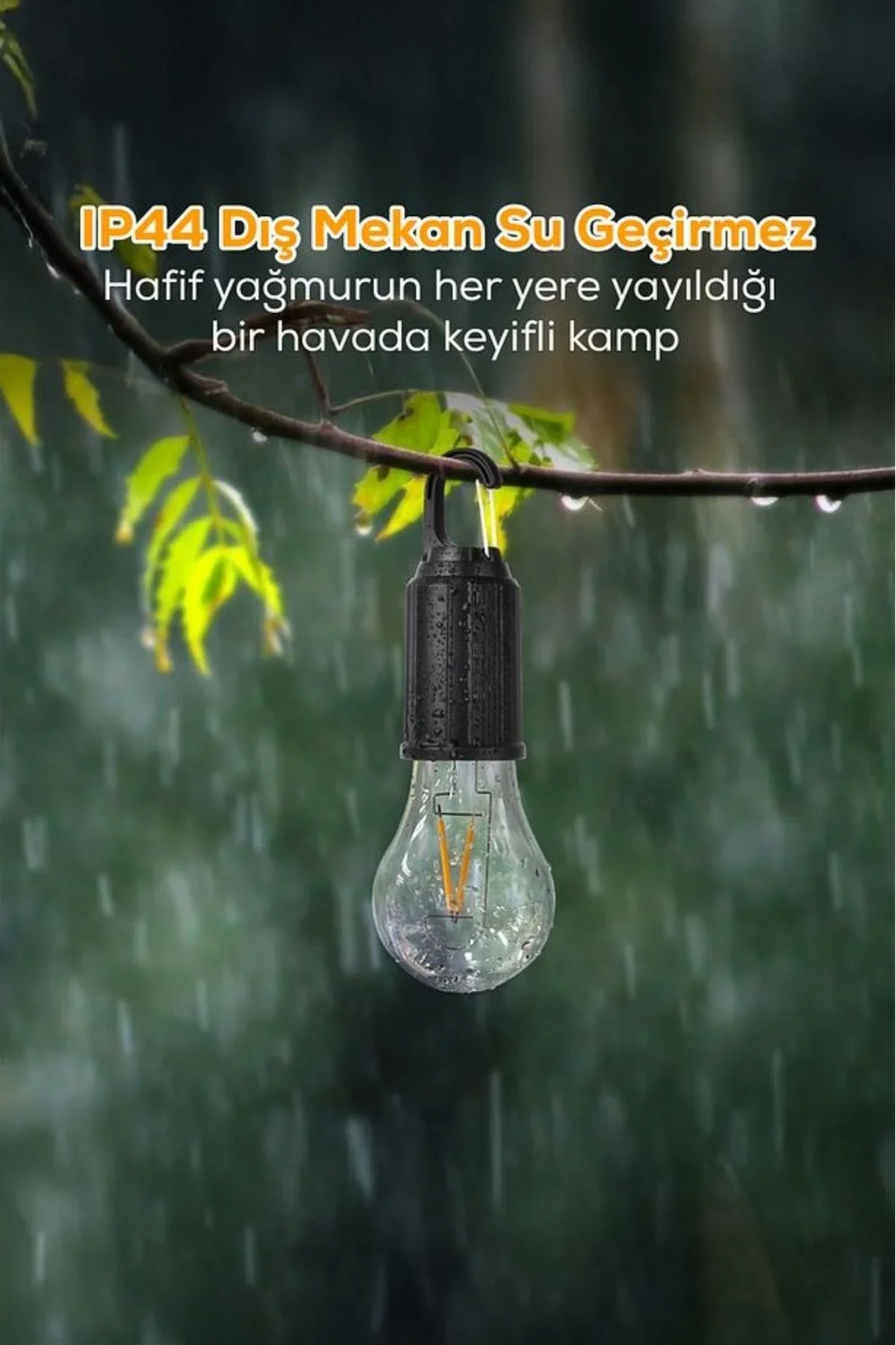 Taşınabilir Şarjlı Led Ampül Outdoor Kamp Bahçe Lambası görsel 4