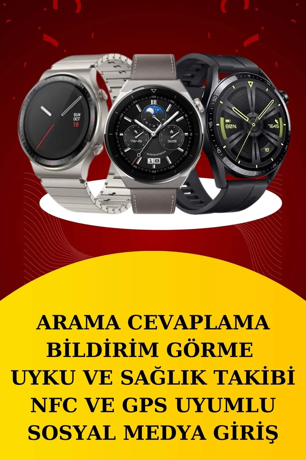 Dijital Göstergeli Bluetooth Kulaklık ve Bildirim Görebilen Akıllı Saat Alarm ve Titreşim görsel 3
