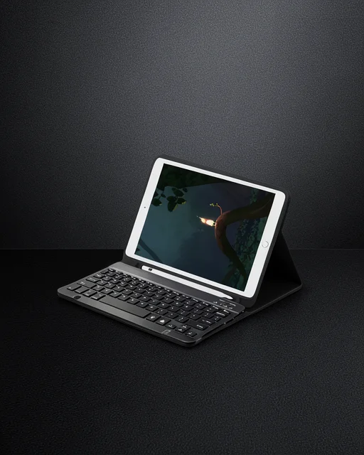 Apple İpad Pro 12.9 (2024) Kılıf Kc01 Smart Klavyeli Tablet Kılıfı - Siyah