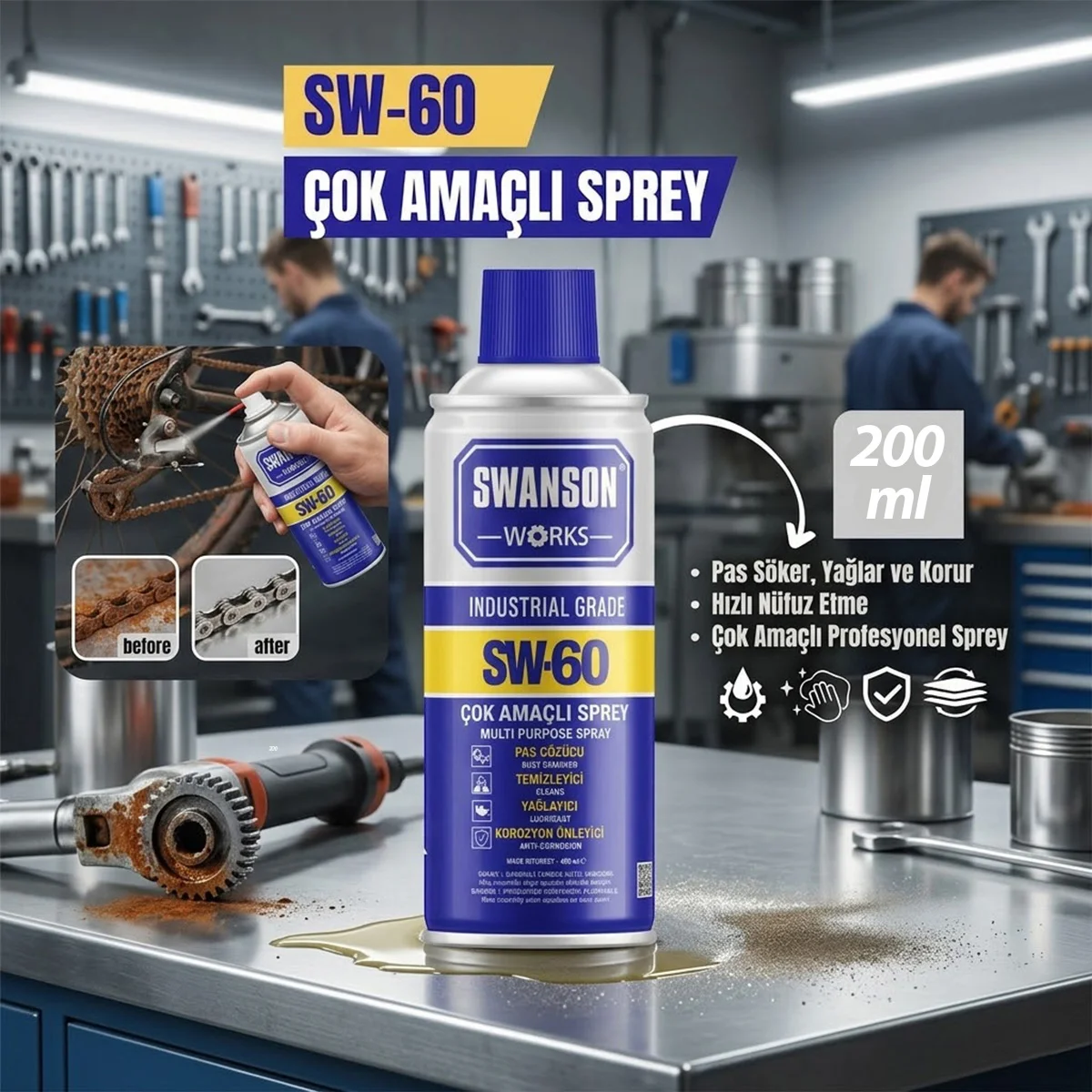 Çok Amaçlı Yağlayıcı Sprey 200ML görsel 2