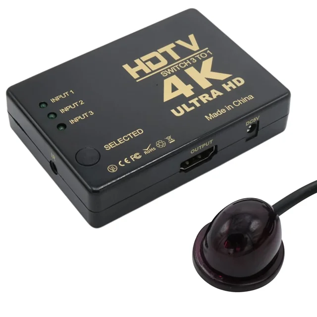Fully G-538N 4K Ultra HD Destekli 3 Port Uzaktan Kumandalı HD Switch Çoğaltıcı