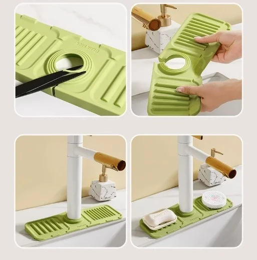Mutfak Banyo Lavabo Kenarı Silikon Mat Gri görsel 3