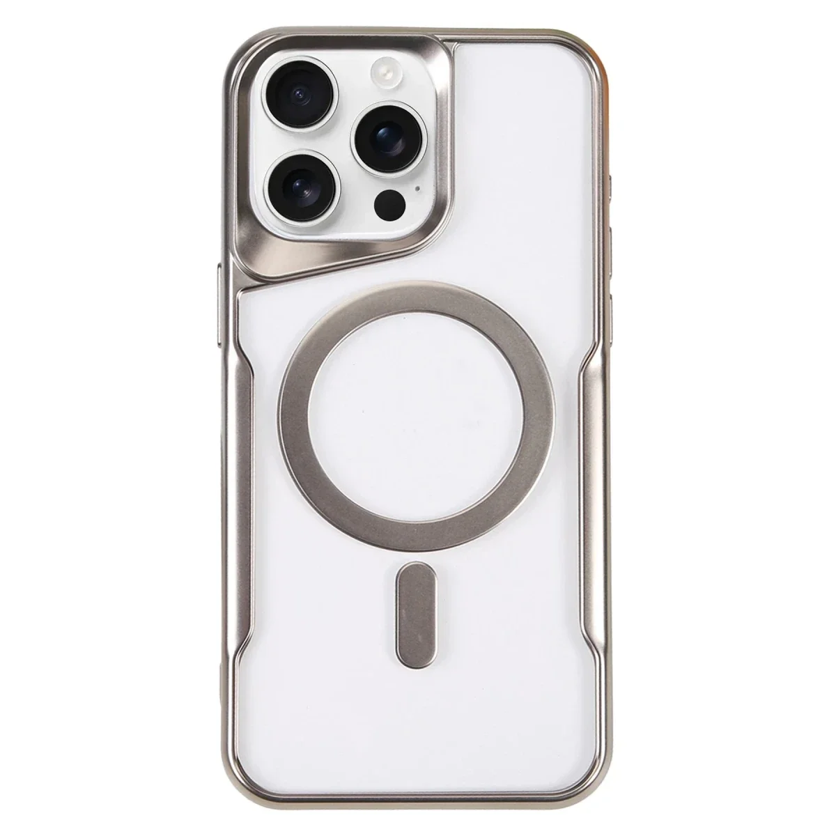 Apple iPhone 16 Pro Kılıf Boyi Magsafe Silikon Kapak - Gümüş