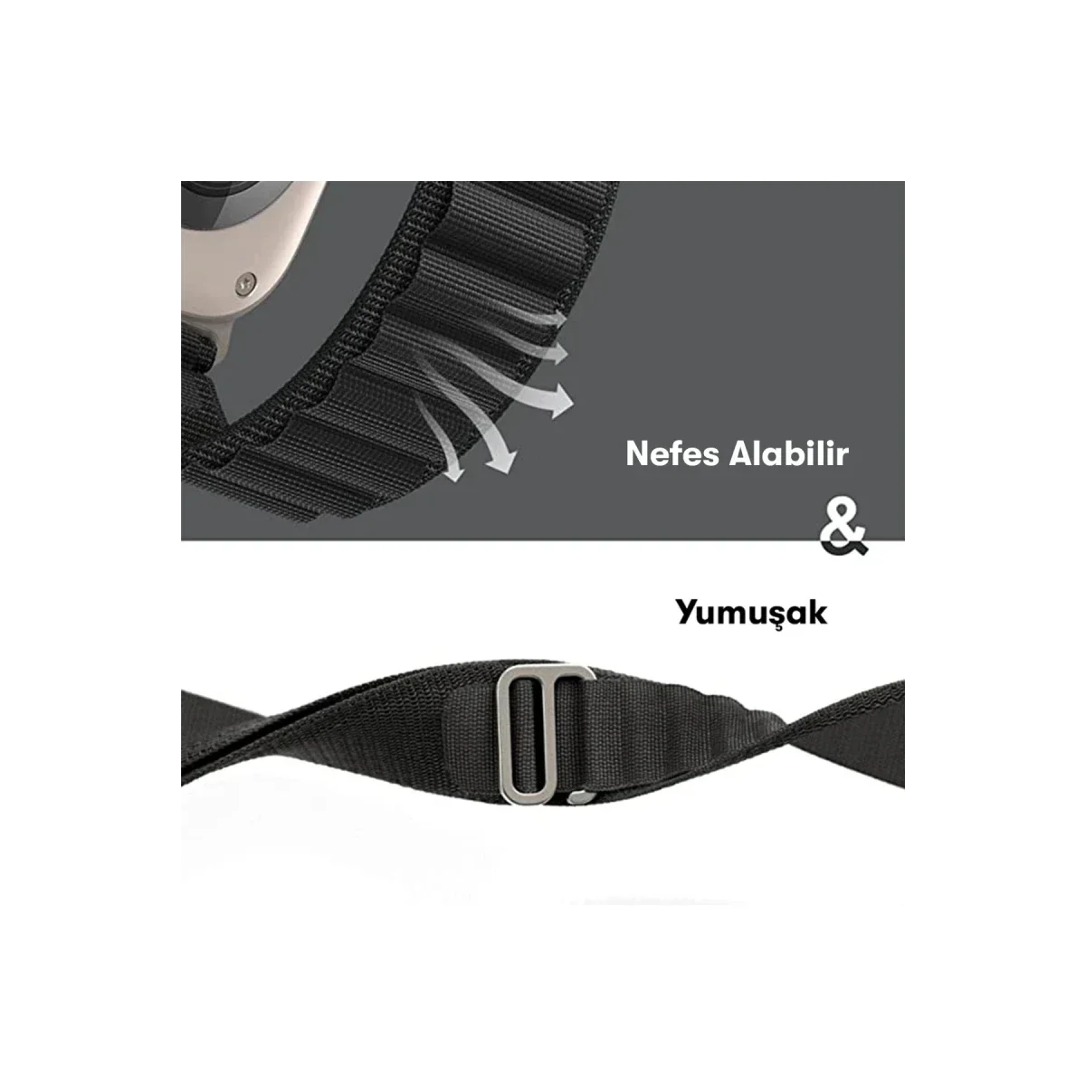 Apple Watch 42mm Mountain Kordon - Beyaz-Kırmızı görsel 6