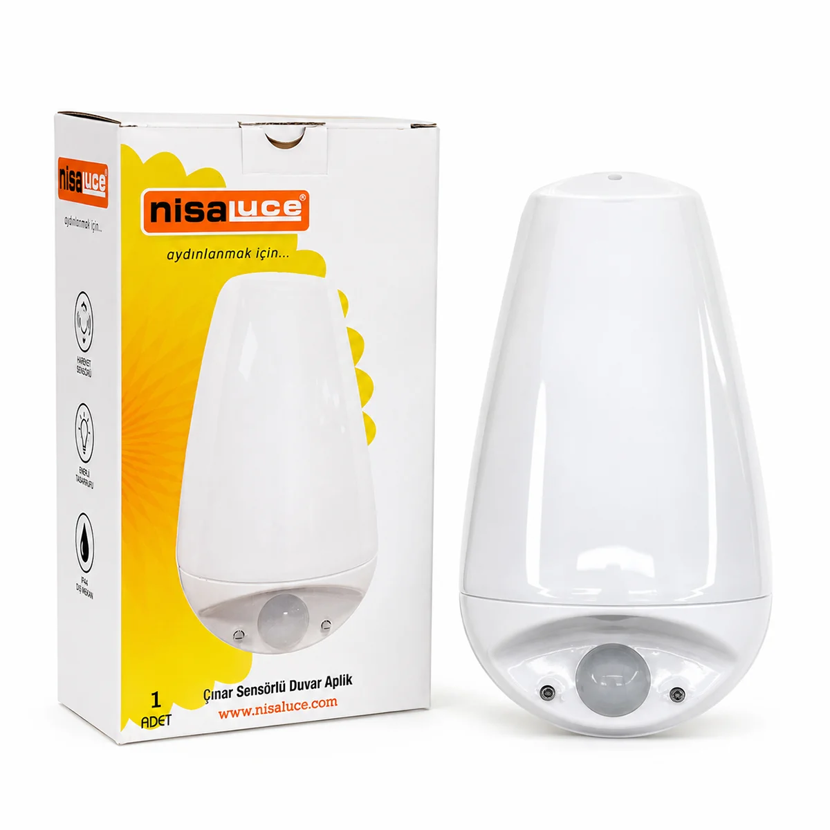 Sensörlü LED Duvar Aplik (E27, IP20) görsel 2
