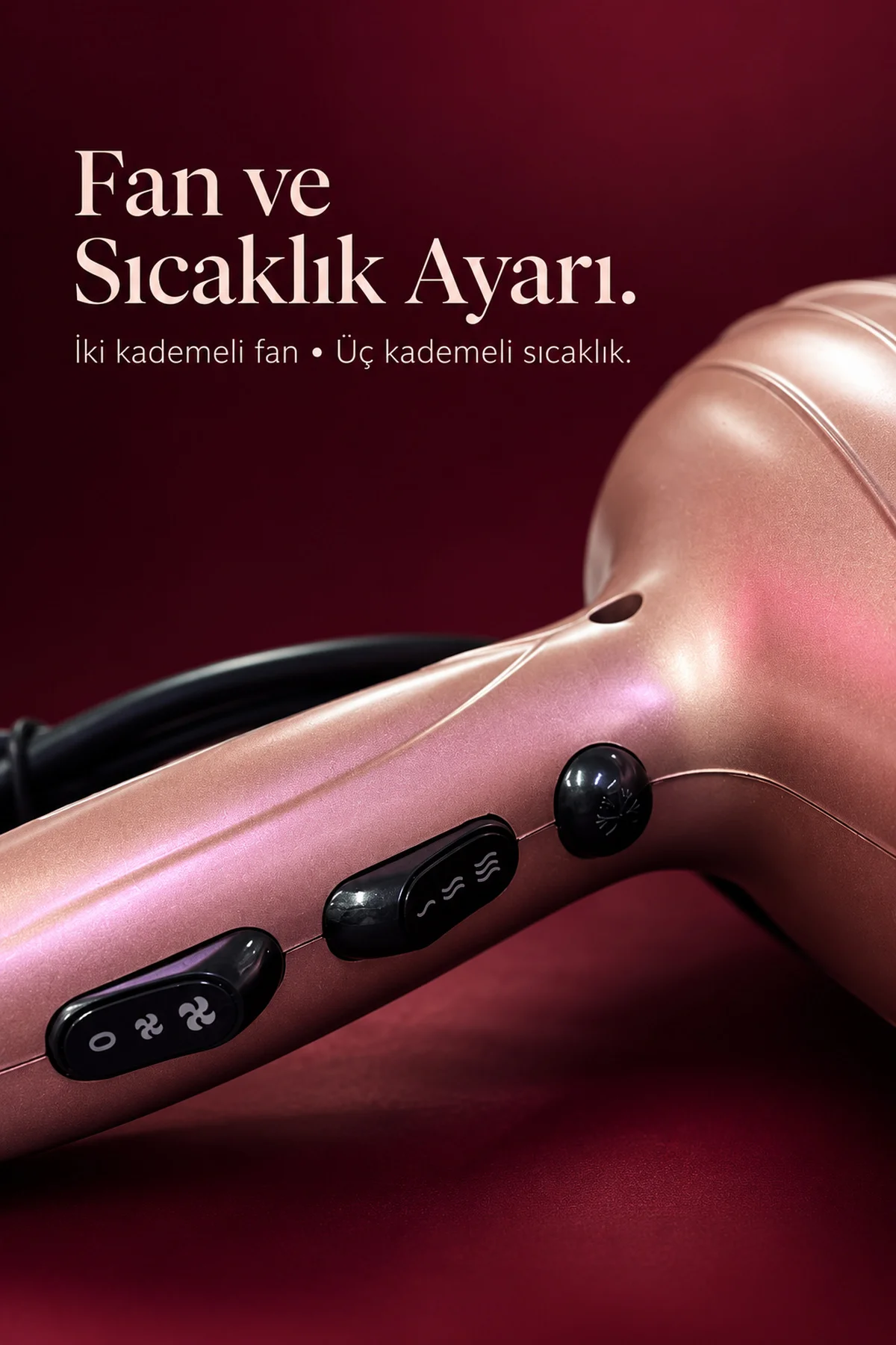 Ayarlanabilir Fan ve Sıcaklık Kontrollü Fön Makinesi görsel 3