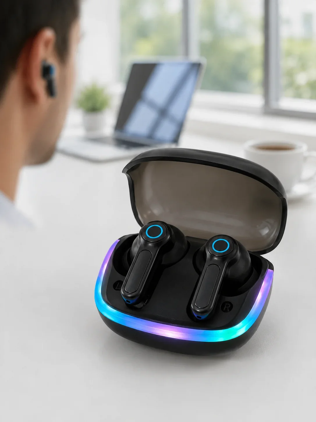 ENC krofonlu Bluetooth 5.4 Kablosuz Kulaklık 40ms Düşük Gecikmeli TWS Kulaklık görsel 4