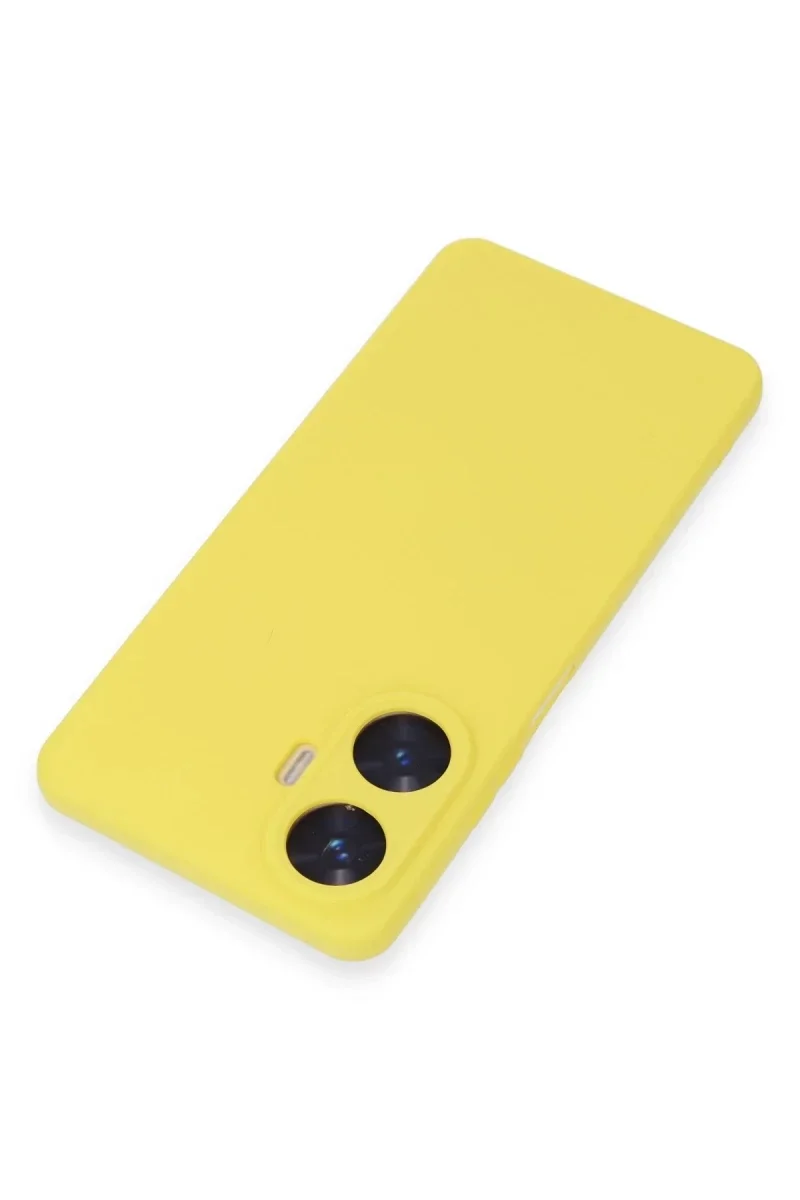 Realme C55 Kılıf Nano içi Kadife Silikon - Sarı görsel 2