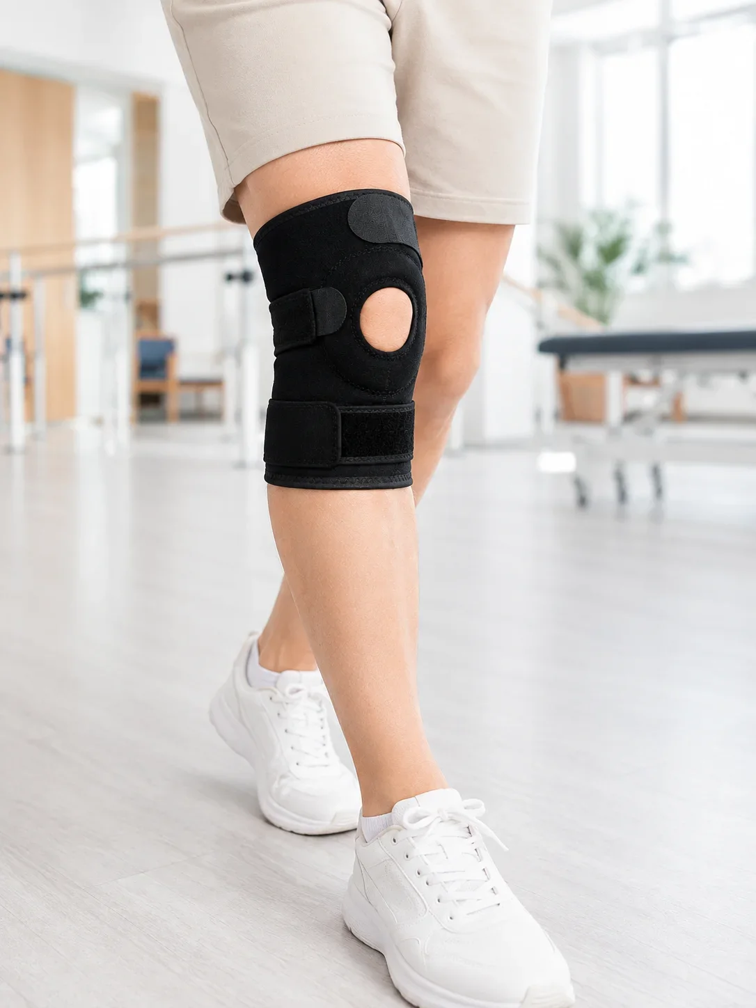 Ligamentli Diz Desteği Kısa Dizlik Ayarlanabilir Cırtlı Açık Patella Tasarım görsel 3
