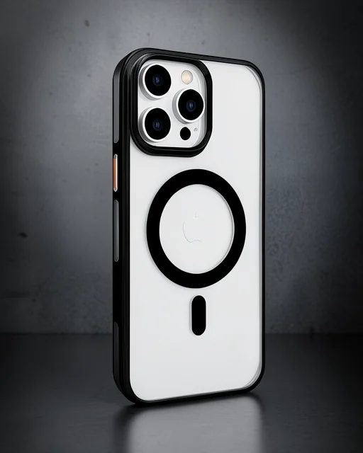 Joko Apple İphone 15 Pro Max Gleam Pc Sert Magsafe Kılıf - Şeffaf-siyah