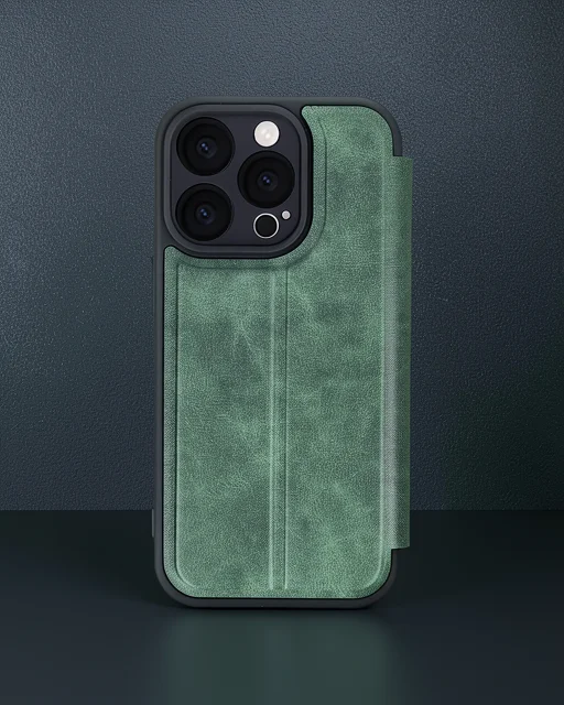 Apple İphone 16 Pro Kılıf Flip Cover - Koyu Yeşil