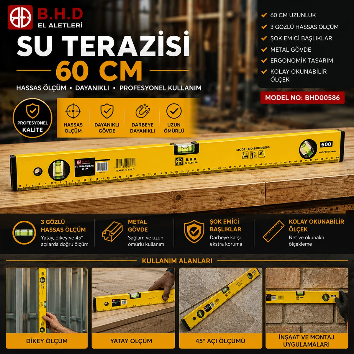 60 cm Metal Su Terazisi görsel 3