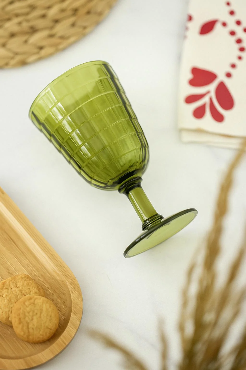 Allegra Koyu Yeşil Kadeh Bardak - 450 ml Tekli Akrilik Malzeme - Cam Değildir Kırılmaya Dayanıklı görsel 3