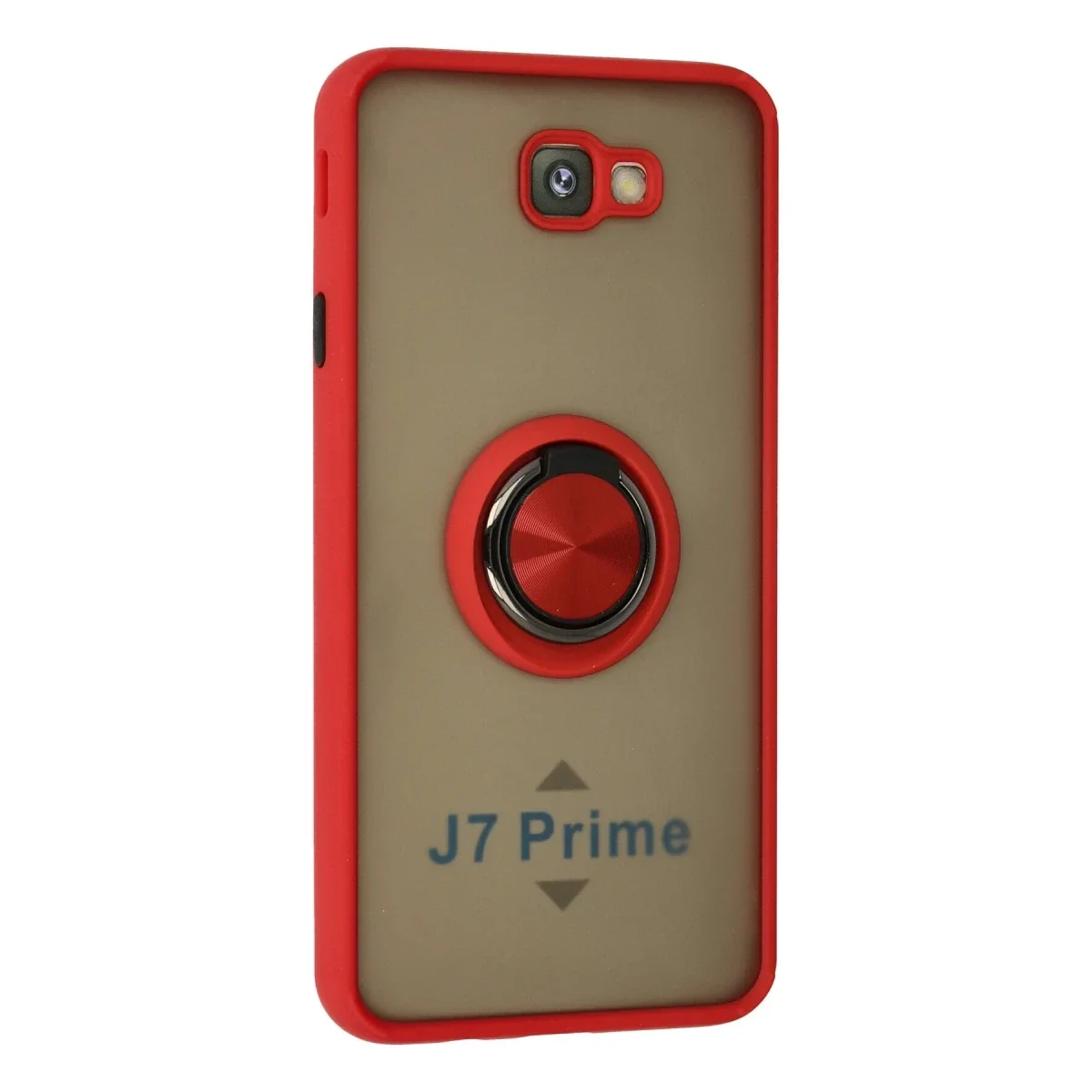 Samsung Galaxy J7 Prime Kılıf Montreal Yüzüklü Silikon Kapak - Kırmızı görsel 2