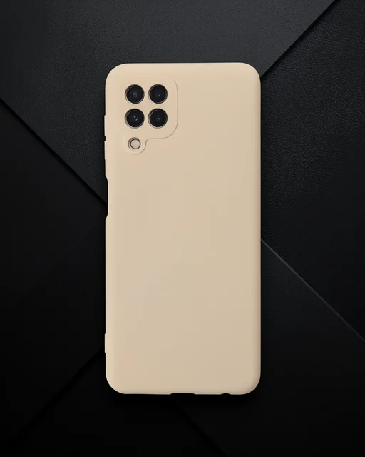 Samsung Galaxy A22 Kılıf Nano İçi Kadife Silikon - Pudra