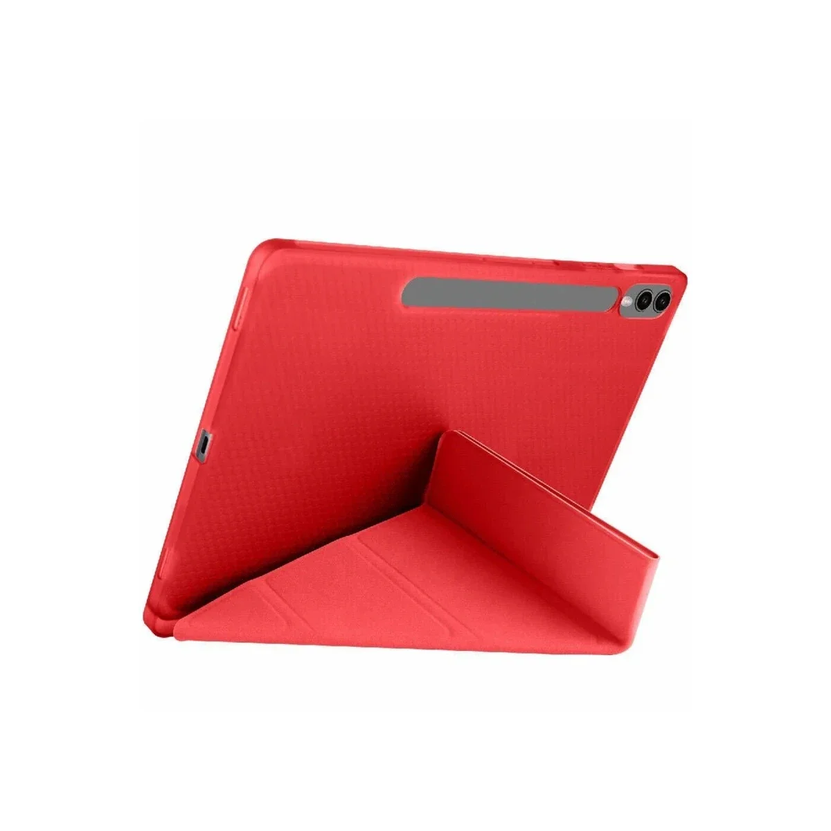Samsung Galaxy X510 Tab S9 FE 11 Kılıf Kalemlikli Mars Tablet Kılıfı - Kırmızı görsel 2