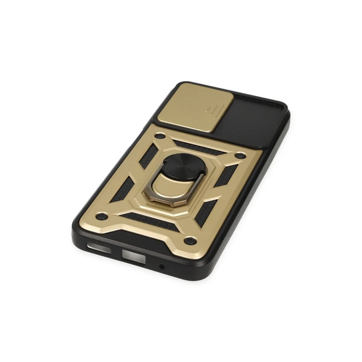 Xiaomi Poco M5 Kılıf Pars Lens Yüzüklü Silikon - Gold görsel 5