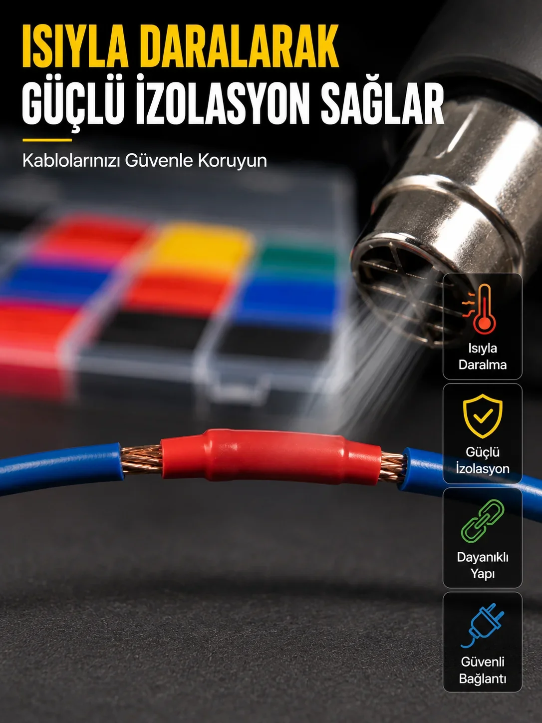560 Makaron Seti Elektrik ve Elektronik Kablo İzolasyon Tar Seti