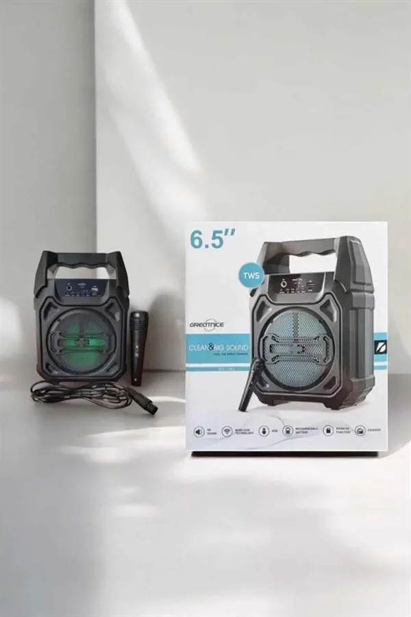 Güçlü ve Şarj Edilebilir Bluetooth Hoparlör 6.5 İnç görsel 4