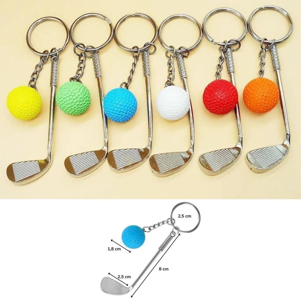 Gerçekçi Golf Tasarımlı Şık Anahtarlık Kolye Çanta Süsü Golf Keychain (adet fiyatıdır) görsel 4