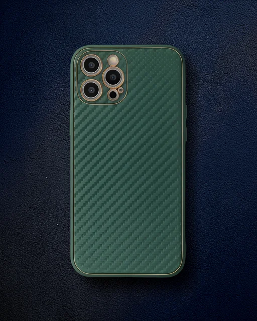 Apple İphone 12 Pro Max Kılıf Coco Karbon Silikon - Yeşil