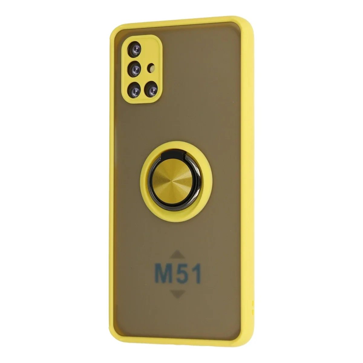 Samsung Galaxy M51 Kılıf Montreal Yüzüklü Silikon Kapak - Sarı görsel 2