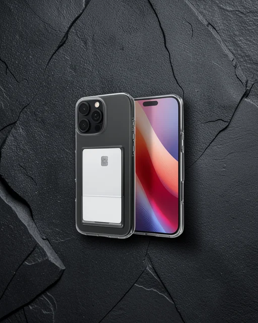 Apple İphone 16 Pro Kılıf Kart Şeffaf Silikon - Şeffaf