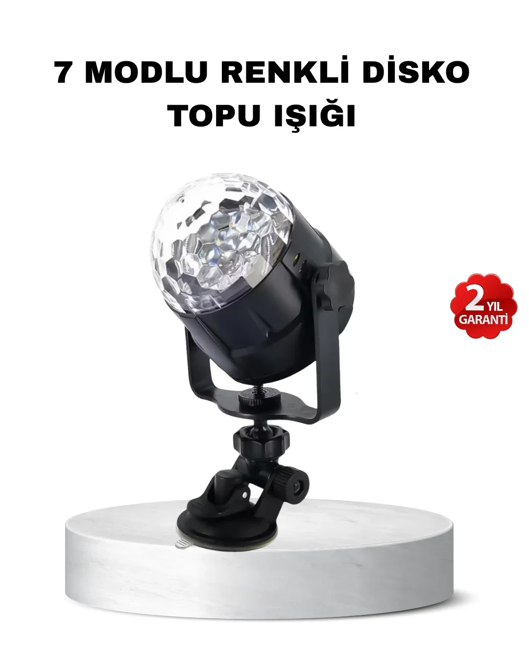 Müzik Ritne Duyarlı Renkli Disko Topu – 7 Modlu Işıklı Parti Lambası