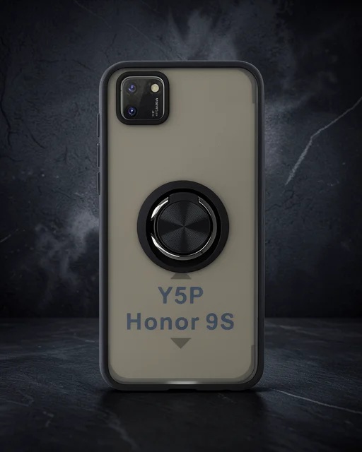 Huawei Y5p Kılıf Montreal Yüzüklü Silikon Kapak - Siyah