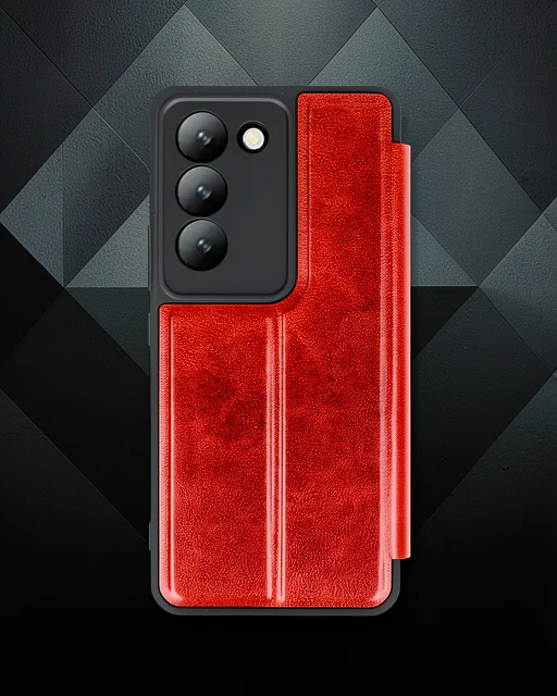 Vivo V30 Lite 4g Kılıf Flip Cover - Kırmızı