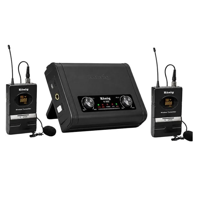 König K-302YY Kablosuz Yaka krofon Seti (Yaka + Yaka UHF Çift K)