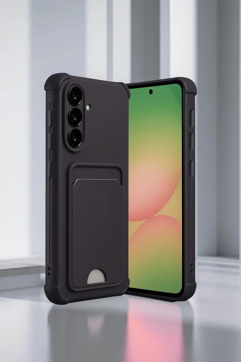 Samsung Galaxy A36 Kılıf Kelvin Kartvizitli Silikon - Siyah görsel 2