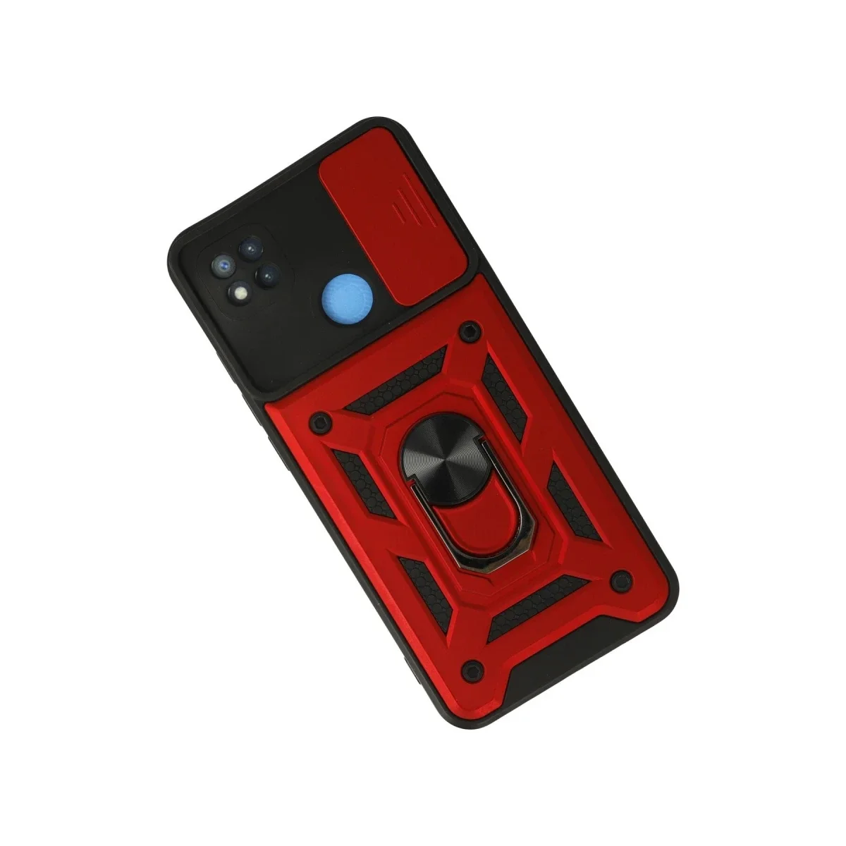 Xiaomi Redmi 9C Kılıf Pars Lens Yüzüklü Silikon - Kırmızı görsel 3