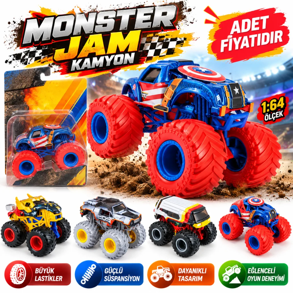 Monster Jam Kamyon Marvel Tekli Paket (adet fiyatıdır)