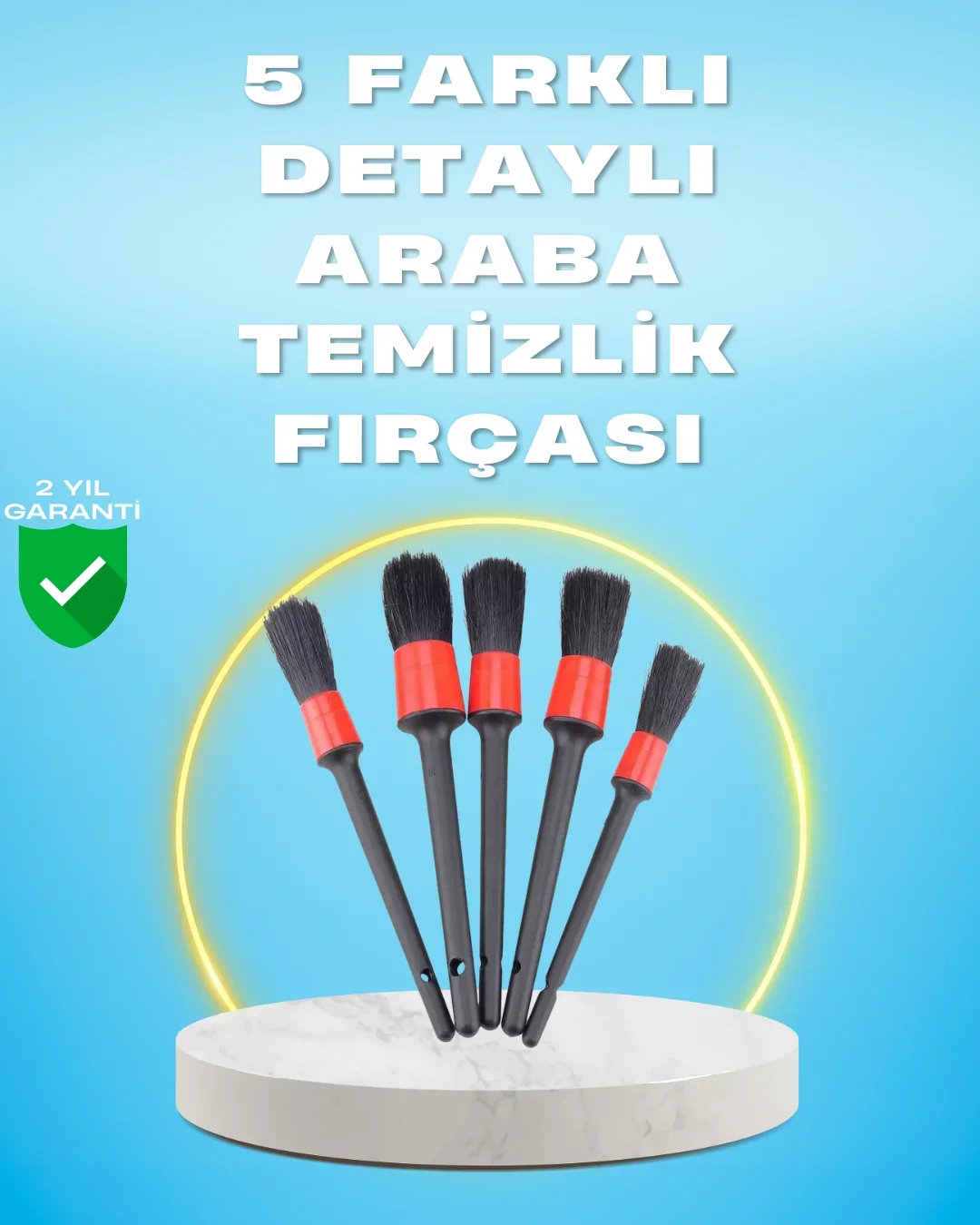 5'li Araba Tezlik Fırçaları-Farklı Boyutlu Fırçalarla Derinlemesine Tezlik