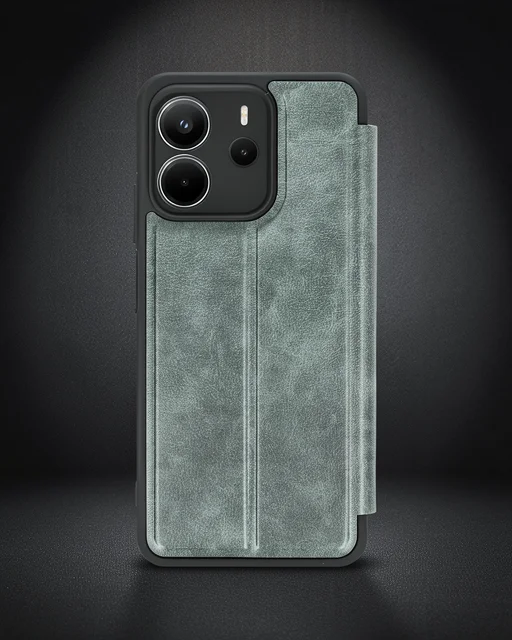 Xiaomi Redmi Note 14 4g Kılıf Flip Cover - Koyu Yeşil